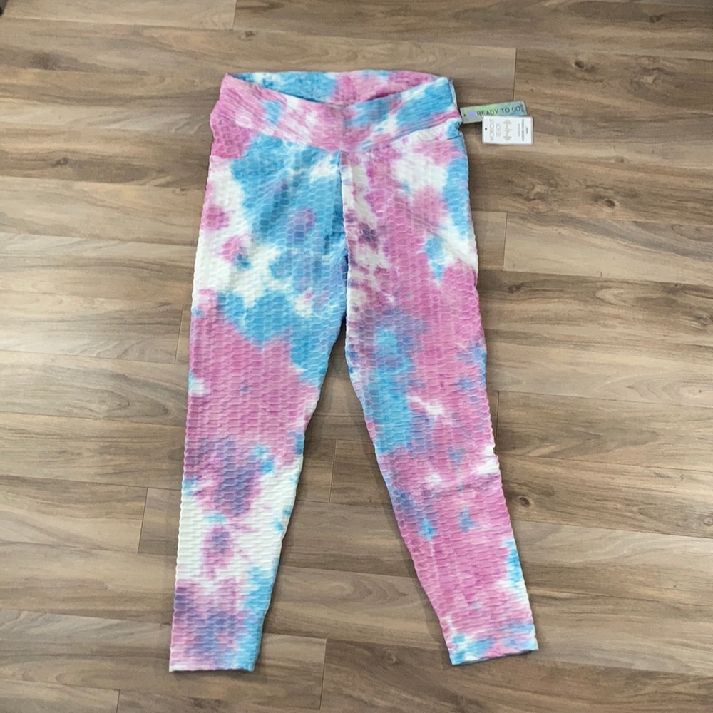 Tie dye print active wear pant w/ stretch casual 3X juniors - Picture 11 of 16